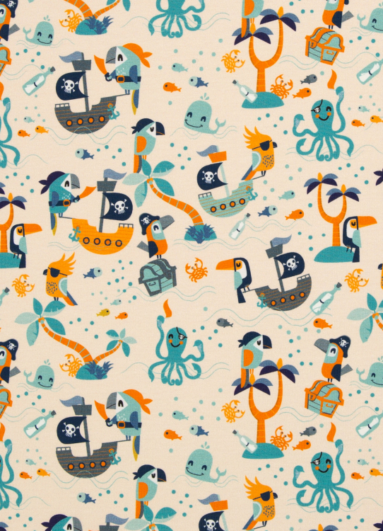 Jersey - Parrots - by Bienvenido Colorido - beige