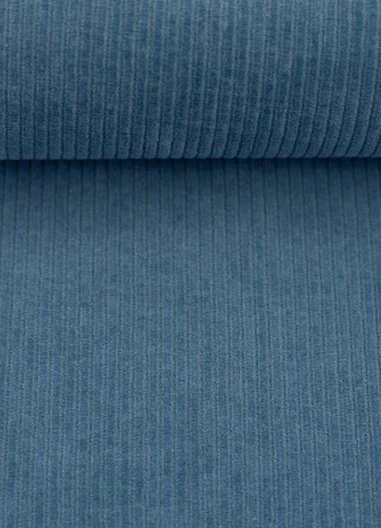 weicher Cordjersey - Cord - Juna - rauchblau - Hosenstoff