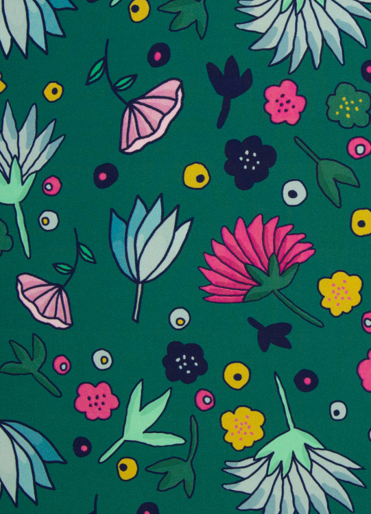 Viskose- Webware - Flower Meadow - by Emjo Design - grün