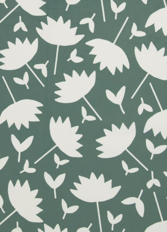 Dekostoff - Samtstoff - Velvet Flowers - Emjo Design - smaragd
