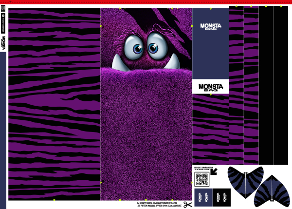Preview: Monsta Bags -  Panel für Tasche - Thorsten Berger - DIY - beere