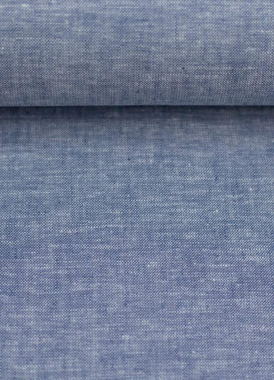 Baumwoll Leinen Stoff - Paul - leicht und luftig - jeansblau melliert