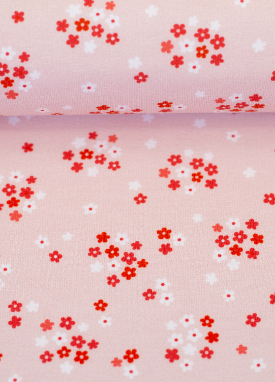 Jersey - kleinen Blümchen - rosa