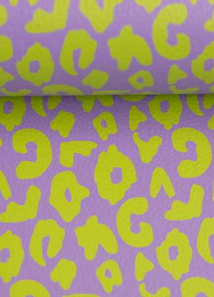 Kunstleder - Happy Leo - Cherry Picking - flieder - kiwi