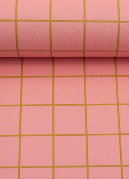 Kunstleder - Happy - Cherry Picking - rosa - ocker