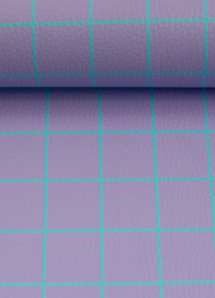 Kunstleder - Happy - Cherry Picking - karo - flieder - mint