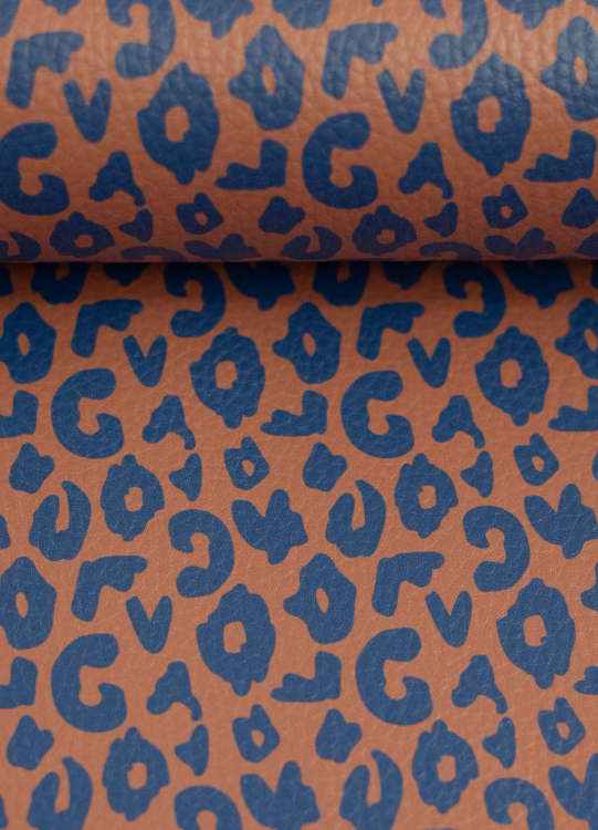 Kunstleder - Happy Leo - Cherry Picking - beige-apricot-blau