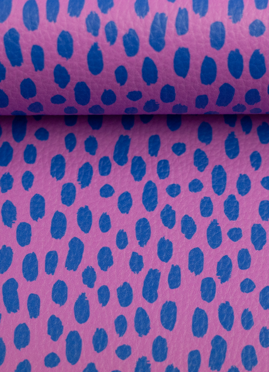 Kunstleder - Happy Leo - Cherry Picking - Brush - pink - blau