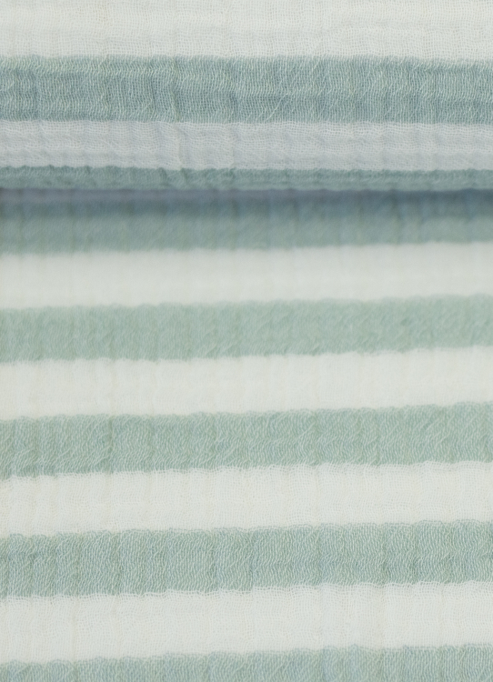 Musselin - Sonja - Streifen - mint - weiss