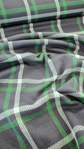 Preview: Jacquardjersey - karo - blau - grün