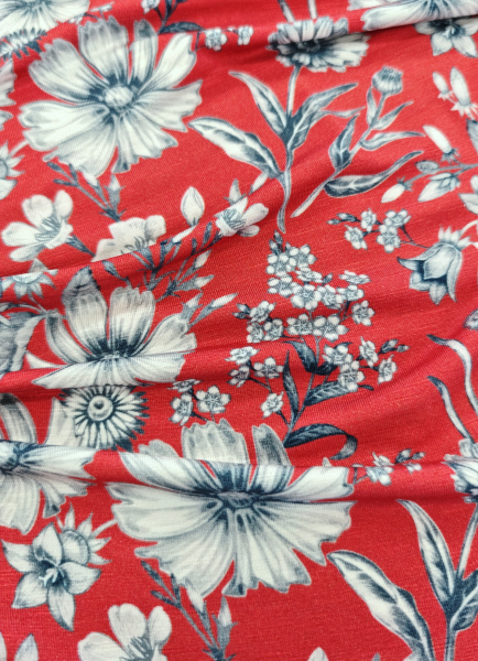 Viskose Jersey - Merle - Blumen - rot