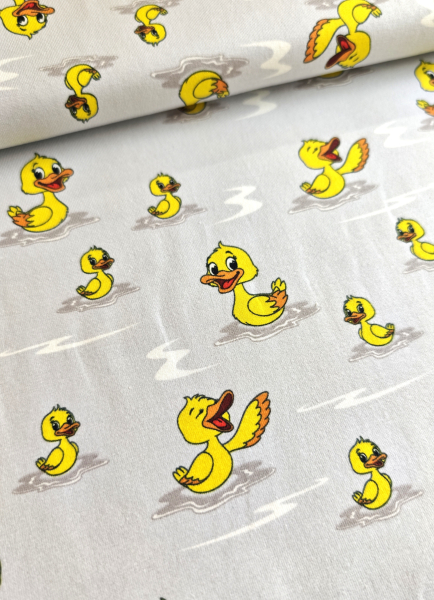 Preview: Jersey - Entchen - grau