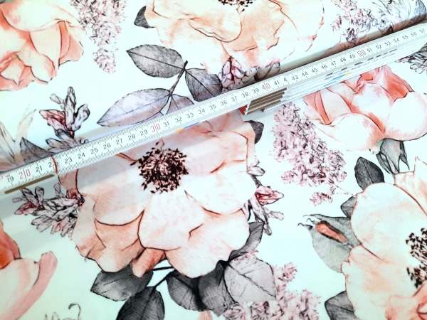 Preview: Jersey - grosse Rosen - weiss - apricot