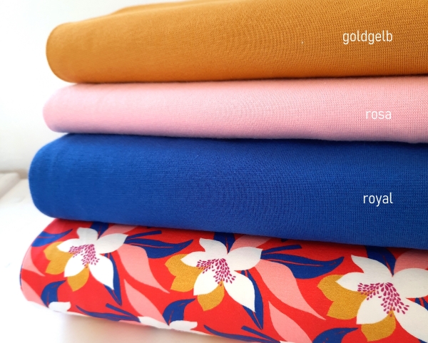 Preview: Jersey - Tropical Forest - Blumen - rot - bunt