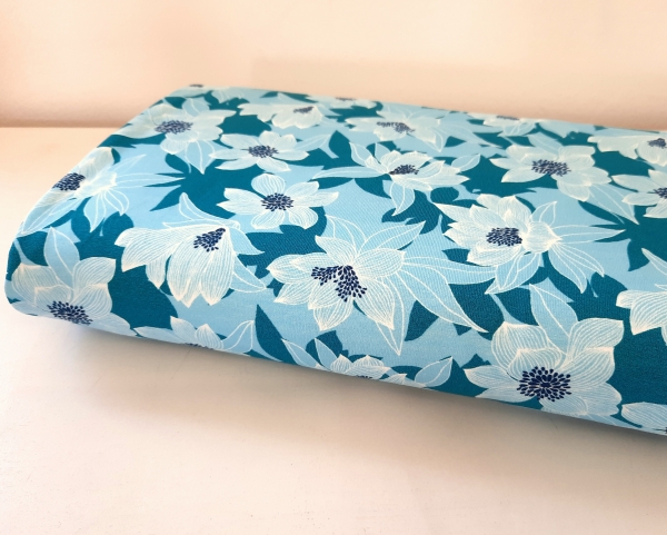 Jersey - Tropical Forest - Blumen - petrol