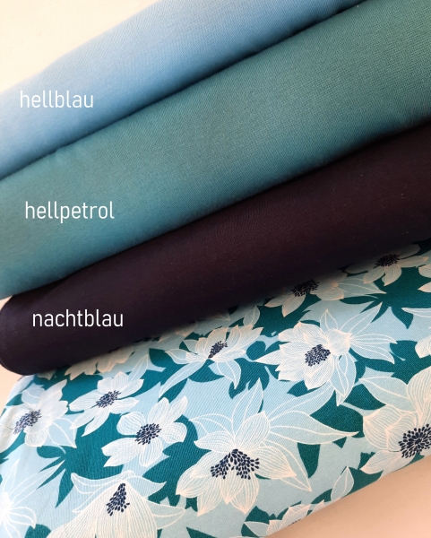 Preview: Jersey - Tropical Forest - Blumen - petrol