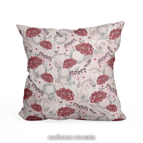 Preview: Baumwollstoff - Acufactum - Holunder & Hortensien  - 40 x 75 cm