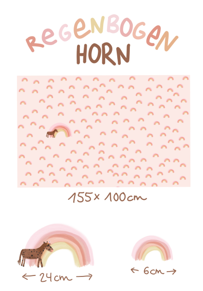 Lillestoff - Bio Sommersweat -Regenbogenhorn - Panel