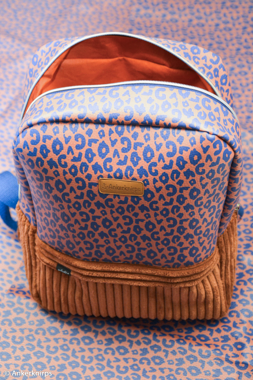 Preview: Kunstleder - Happy Leo - Cherry Picking - beige-apricot-blau