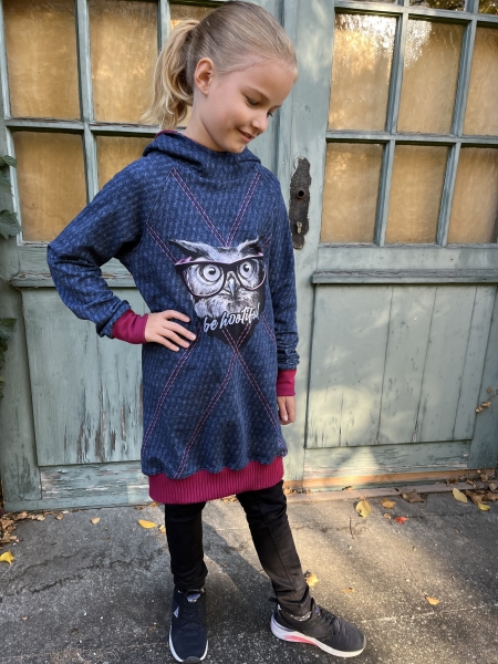 Preview: Panel Sommersweat -  Owly You - Thorsten Berger - blau - pink