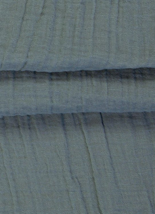 Musselin - Double Gauze - Uni  - grau - blau