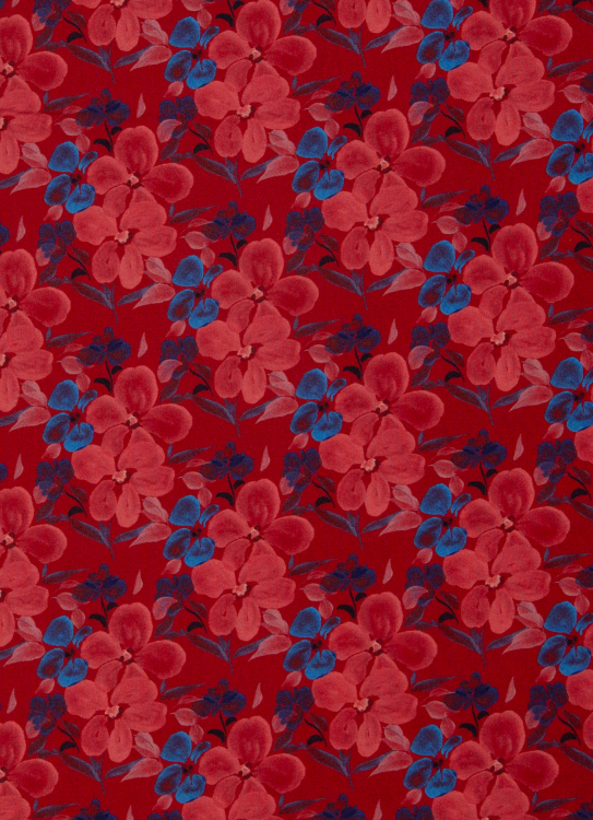 Viskose - Webware - Flowers - Anta - rot