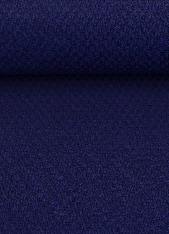 Jacquardjersey - Emilia - dunkelblau- strukturierter Baumwolljersey mit Waffeloptik