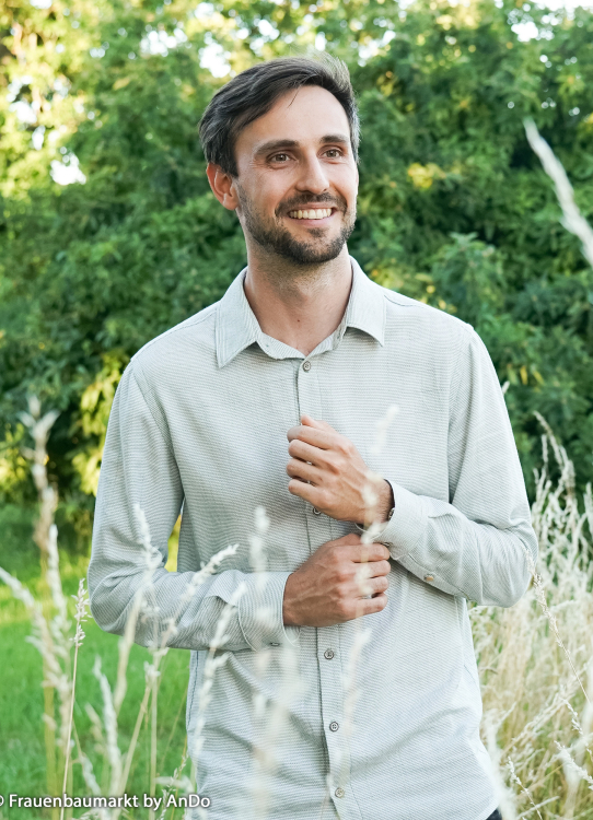 Massimo Slub Baumwoll-Webware - beige-braun-grün  - besonders weich & sommerleicht