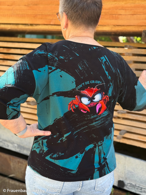 Preview: Panel - Sommersweat - Eddy the crab - petrol - Thorsten Berger