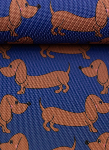 Happy - Collection - Dackel - Taschenstoff - Outdoor - blau