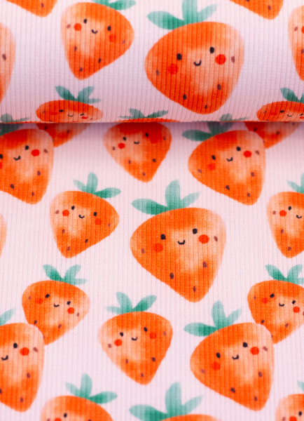 Rippjersey - Erdbeeren - rosè