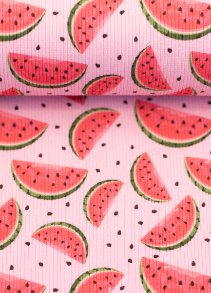 Rippjersey - Melonen - rosa