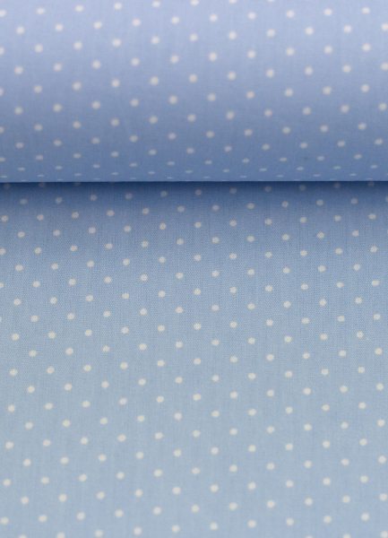 Baumwollstoff - Minipunkte - Hilde - hellblau