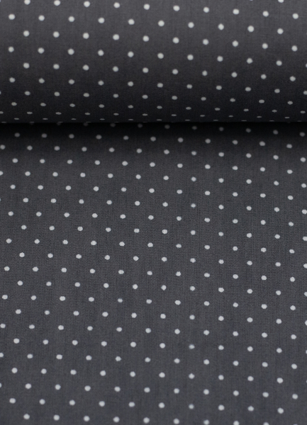 Baumwollstoff - Minipunkte - Hilde - dunkelgrau