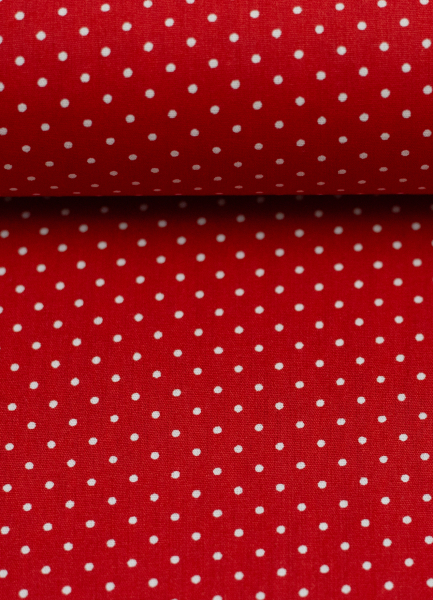 Baumwollstoff - Minipunkte - Hilde - rot