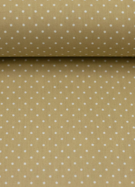Baumwollstoff - Minipunkte - Hilde - beige