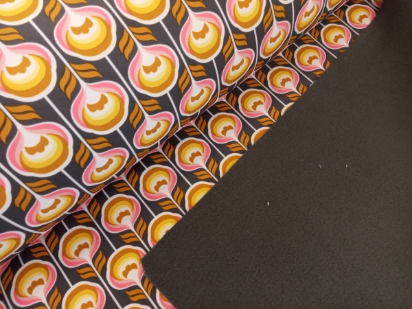 Preview: Softshell - Blumen - gelb - Digitaldruck