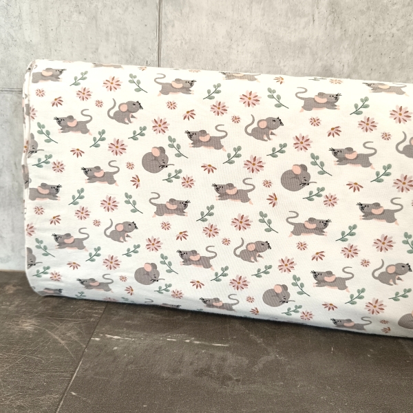 Jersey - Mäuse - grau - rosa