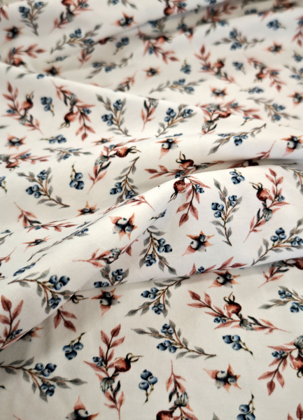 Rest 1,3 Meter - Jersey - Heidelbeeren - weiss