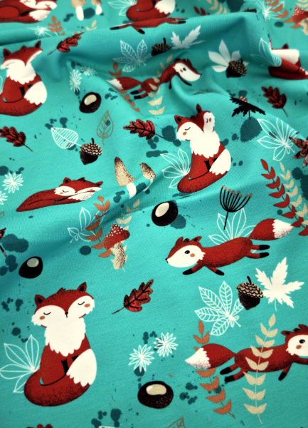 rest 60 cm - Jersey - My little Foxy - Füchse - mint