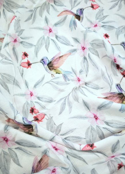 Viskose- Webware - Kolibris - by Christiane Zielinski