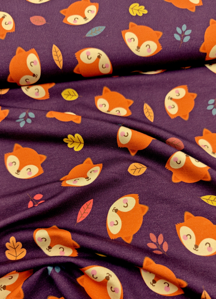 Sommersweat - Tomke - Füchse - aubergine