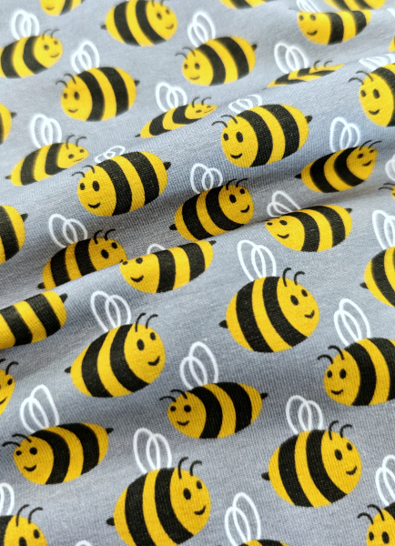 Jersey - kleine Bienchen - hellgrau