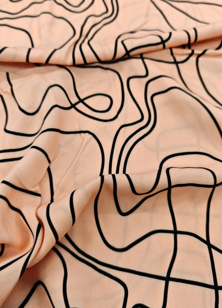 Viskose - Webware - Pauline - grafisches Muster - apricot