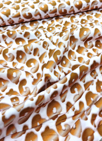 Viskose- Webware - Happy Leo - natur - goldgelb  - Cherry Picking