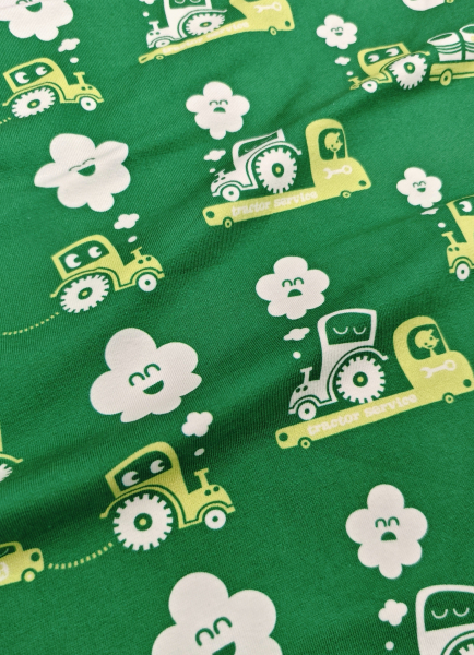 Lillestoff Bio Jersey - on wheels - grün