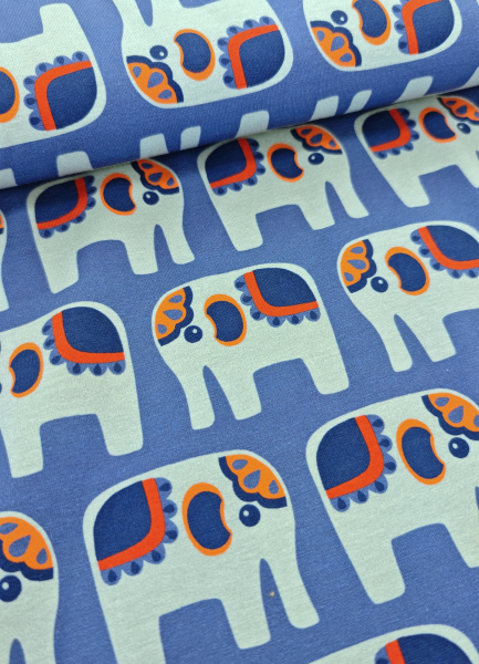 Preview: Jersey - Elefanten - blau - Retro