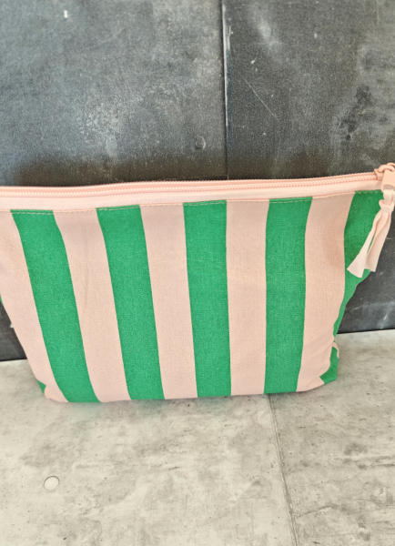 Organizer - Projekttasche - Streifen - grün - creme