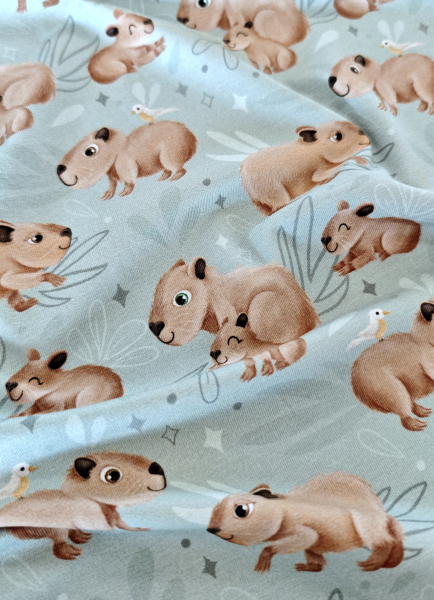 Jersey - Capybara Friends by Mrs Mint Design - mint