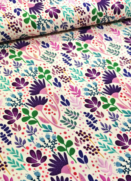 Viskose- Webware - in full bloom - by Emjo Design - natur